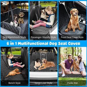 URPOWER 6-in-1 Dog Car Seat Cover for Back Seat